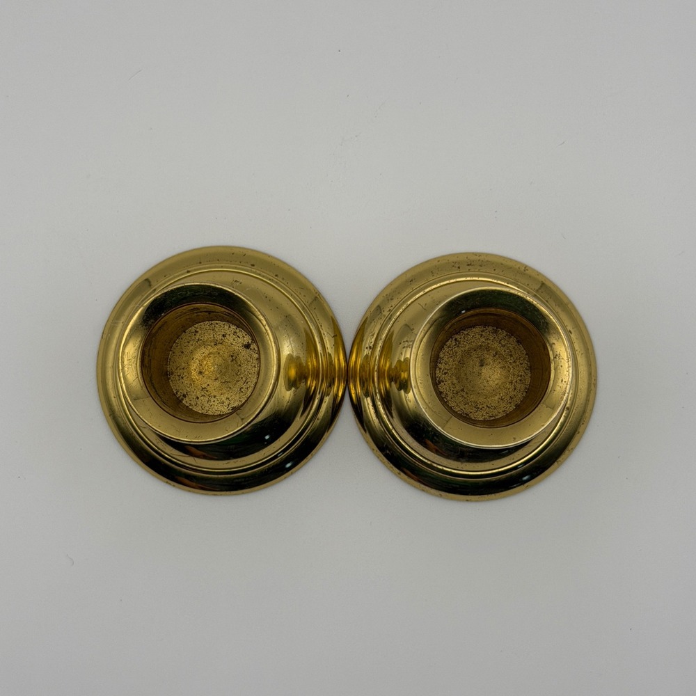 Partylite Brass Candle‎ Holders Set Gold Tone Taper Candlesticks Pair 2 - Picture 5 of 7